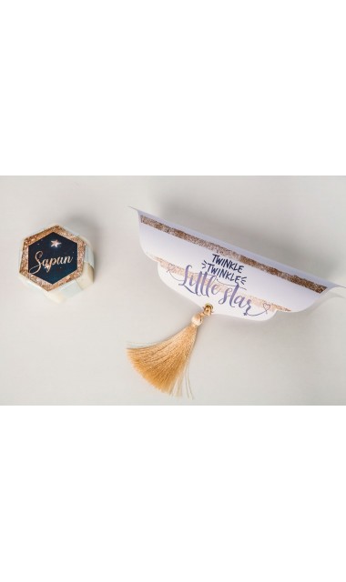 Trusou de botez pentru baieti cu praf de stele auriu, Twinkle Twinkle Little Star  32